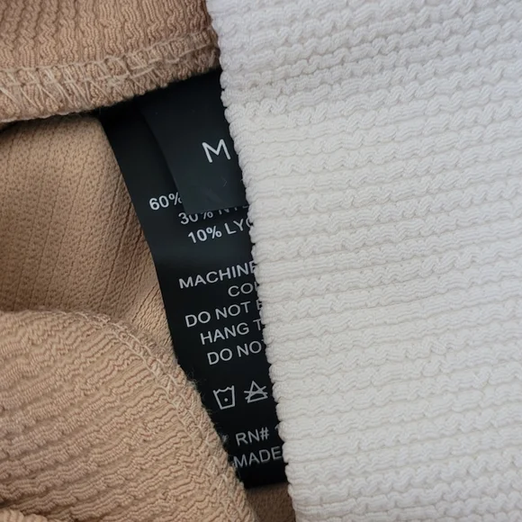 (2pcs)ONA by Yoon Chung Colorblock Ivory/Tan and Grey Shimmer Leggings - Picture 12 of 14